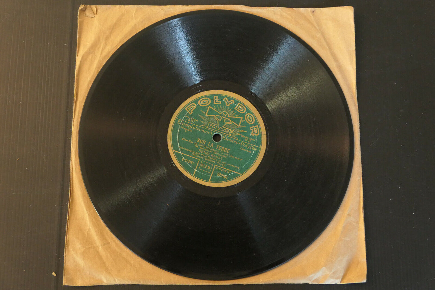 78T 78RPM 10" 25 CM HENRI GARAT PAUL GODWIN / SUR LA TERRE / LA BIGUINE