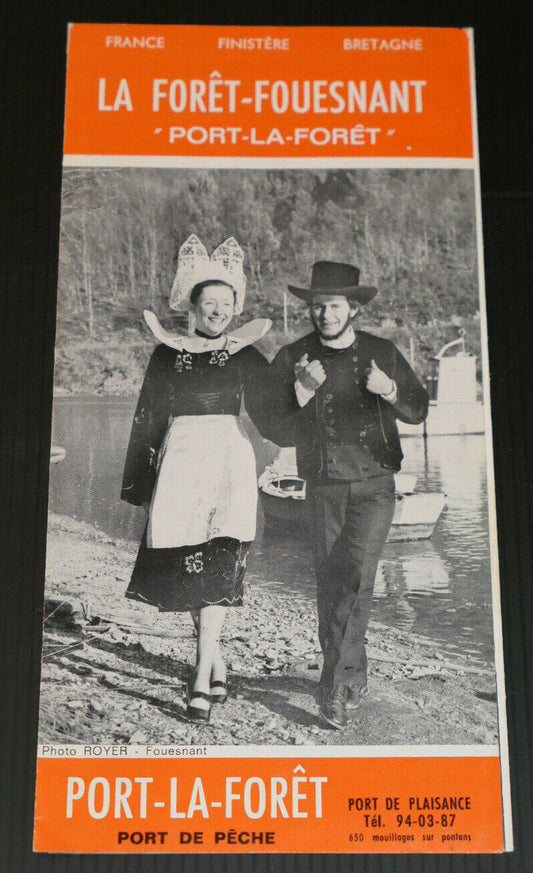 ANCIEN DEPLIANT TOURISTIQUE BRETAGNE FINISTERE LA FORET-FOUESNANT PORT-LA-FORET