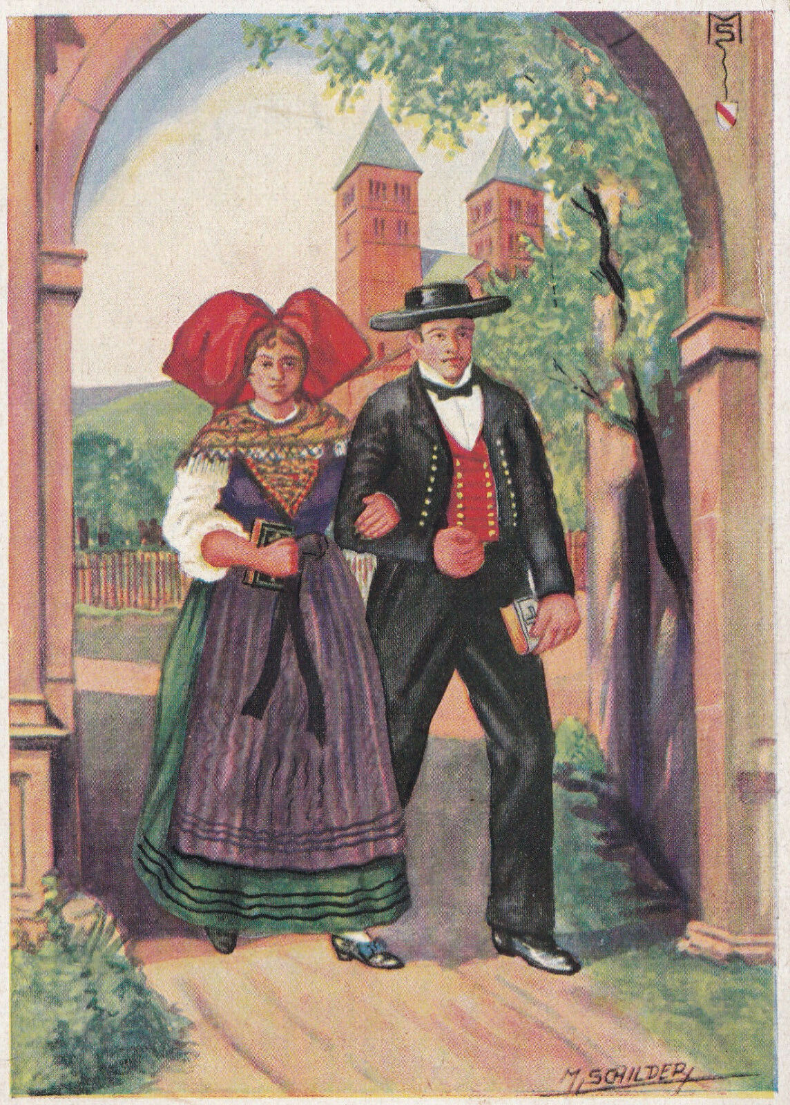 CPM POSTCARD - ALSATIAN FOLKLORE - BELIEVING ALSACE - MURBACH PILGRIMAGE