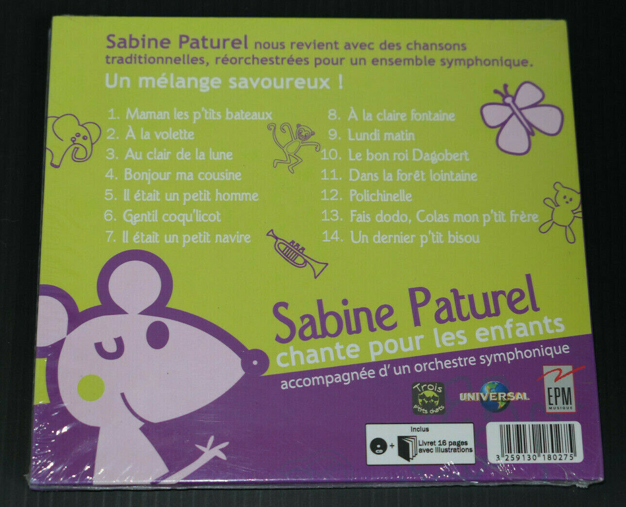 CD + LIVRET SABINE PATUREL CHANTE POUR LES ENFANTS / ORCHESTRE SYMPHONIQUE