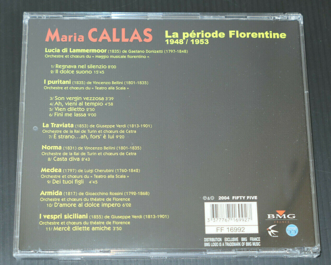 CD MARIA CALLAS  / LA PERIODE FLORENTINE 1948/1953 / 2004