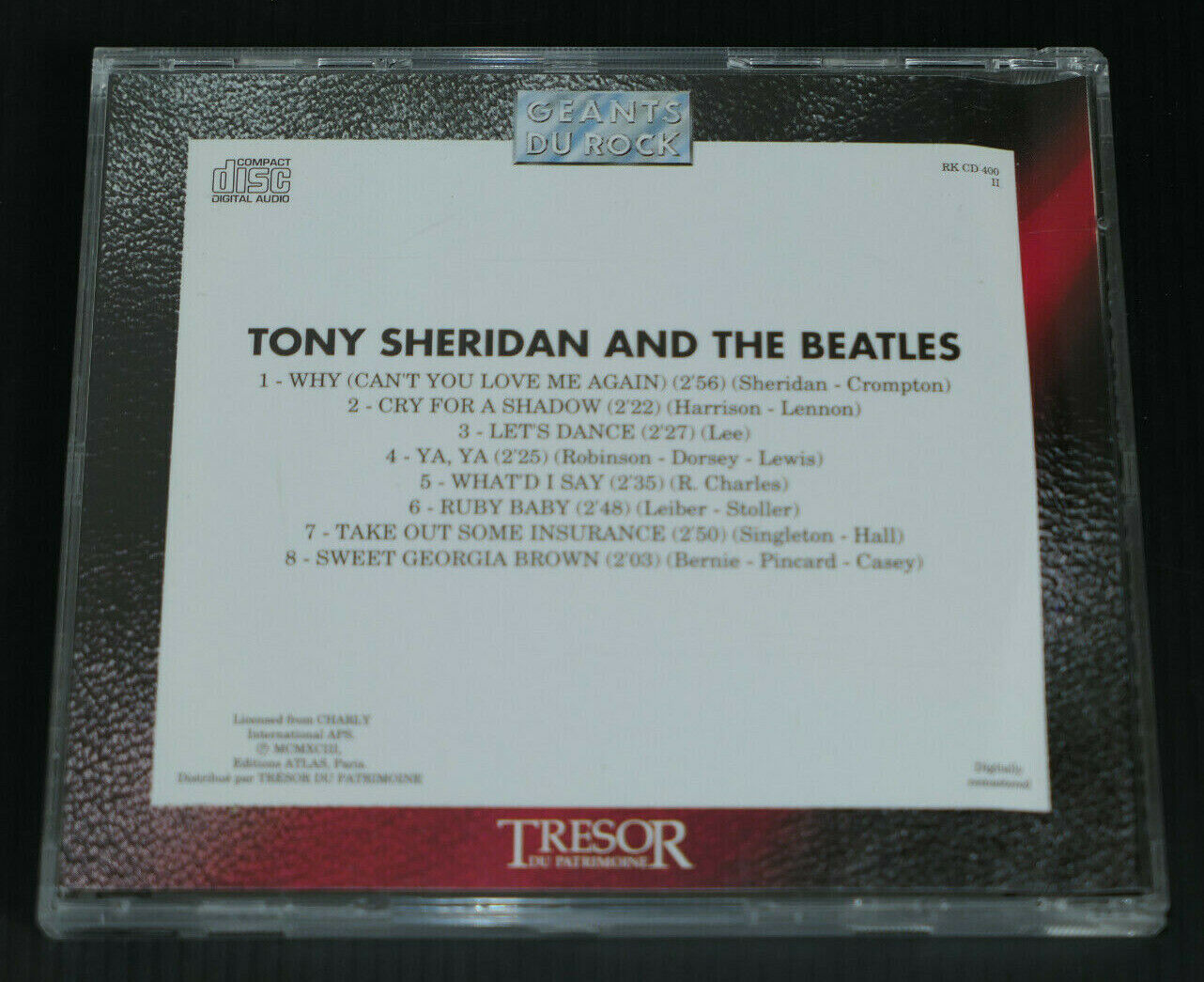 CD TONY SHERIDAN AND THE BEATLES / 8 TITRES / 1993