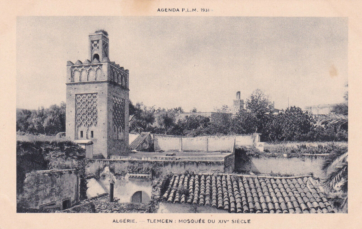 CPA AGENDA PLM 1931 ALGERIE / TLEMCEN / MOSQUEE DU XIVe SIECLE