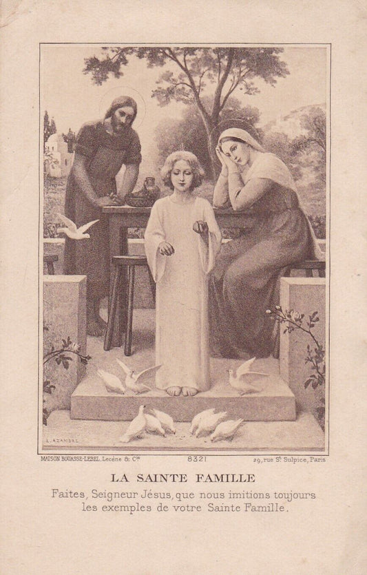 ANCIENNE IMAGE PIEUSE HOLY CARD BOUASSE-LEBEL 8321 LA SAINTE FAMILLE