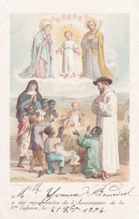 ANCIENNE IMAGE PIEUSE HOLY CARD TURGIS OEUVRE DE LA SAINTE-ENFANCE 1894