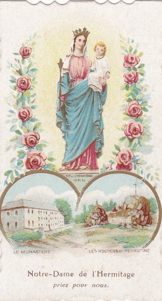 ANCIENNE IMAGE PIEUSE HOLY CARD NOTRE-DAME DE L'HERMITAGE