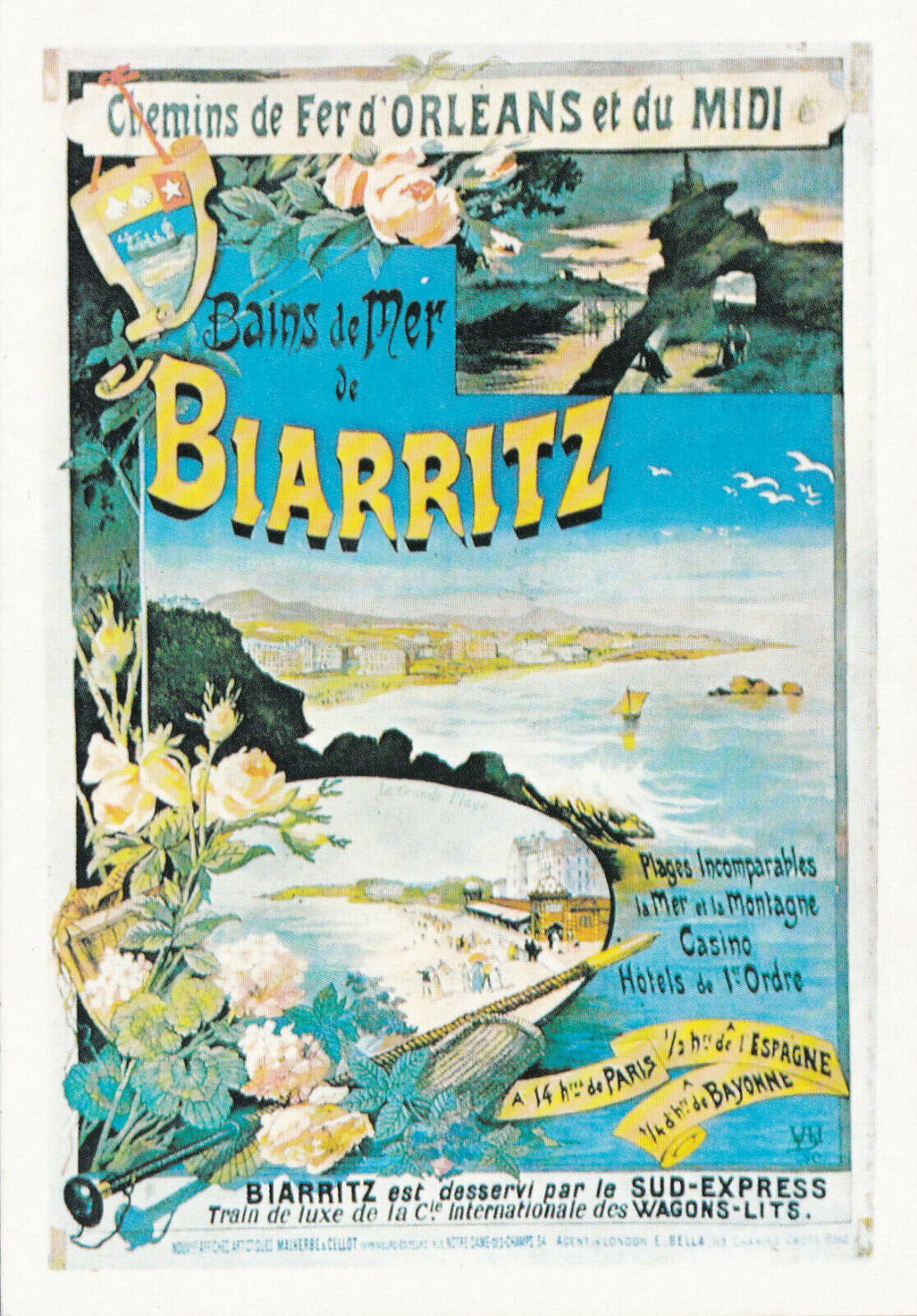 MODERN POSTCARD CPM EDITIONS CLOUET 1990 / BIARRITZ SEA BATHS / NYK 