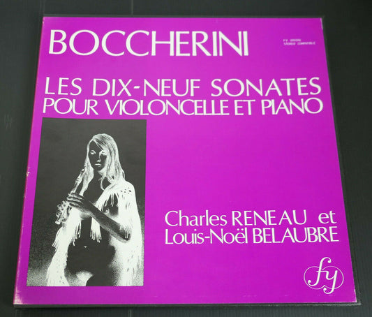 BOCCHERINI 19 SONATES VIOLONCELLE PIANO / RENEAU BELAUBRE FY BOX 4LP NUDE COVER