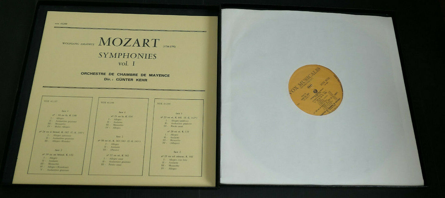 BOX 3LP VOX / MOZART SYMPHONIES VOL1 ORCHESTRE DE CHAMBRE DE MAYENCE GUNTER KEHR