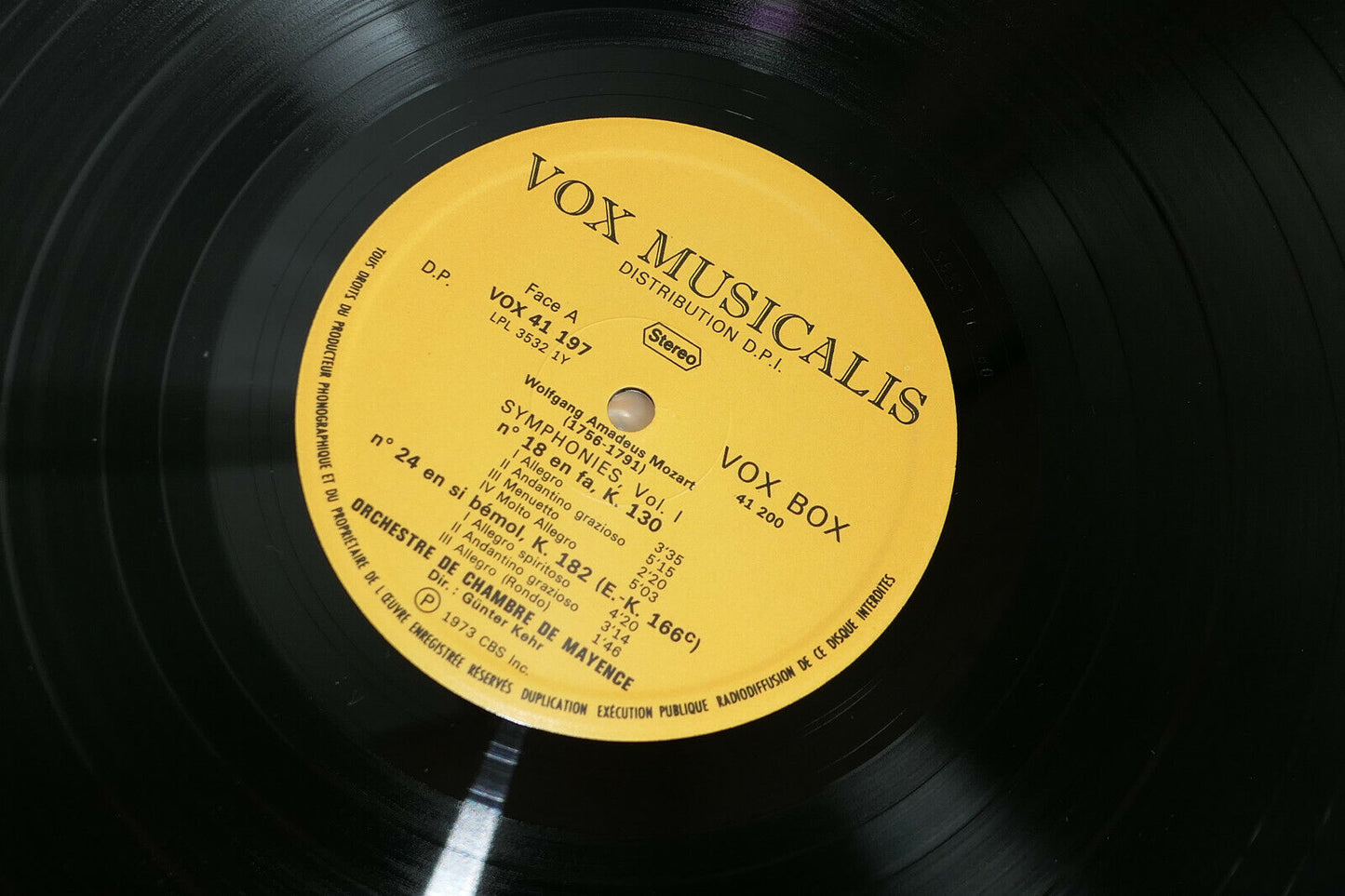 BOX 3LP VOX / MOZART SYMPHONIES VOL1 ORCHESTRE DE CHAMBRE DE MAYENCE GUNTER KEHR