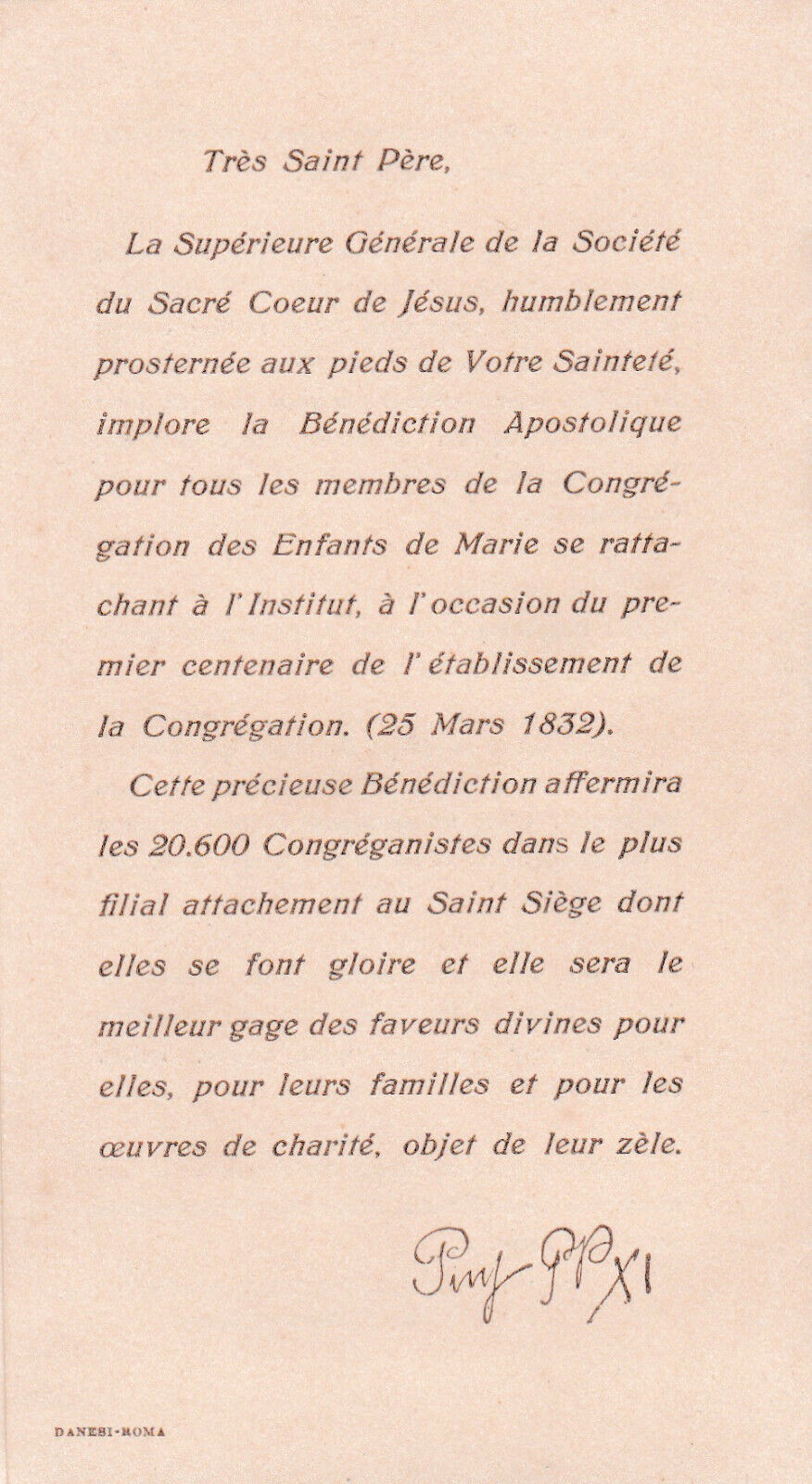 ANCIENNE IMAGE PIEUSE HOLY CARD COR MEUM JUNGATUR VOBIS DANESI ROMA 1932
