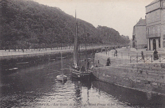 OLD POSTCARD CPA 29 QUIMPER THE QUAYS OF THE ODET (MOUNT FRUGY...)