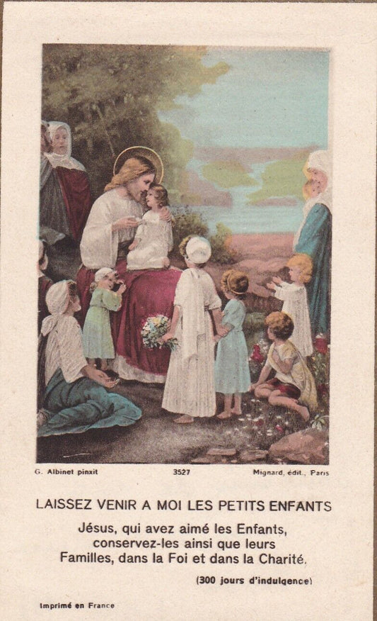 ANCIENNE IMAGE PIEUSE RELIGIEUSE HOLY CARD SOUVENIR PREMIERE COMMUNION 1935