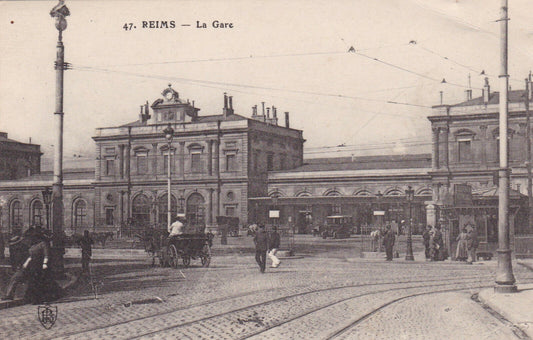 OLD POSTCARD CPA 51 REIMS LA GARE