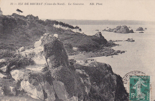 OLD POSTCARD CPA ILE DE BREHAT LE GOAREVA (1914) 