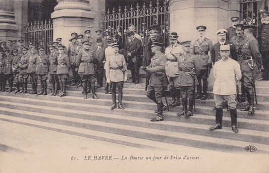 OLD POSTCARD CPA LE HAVRE LA BOURSE A DAY OF ARMS ATTACK 