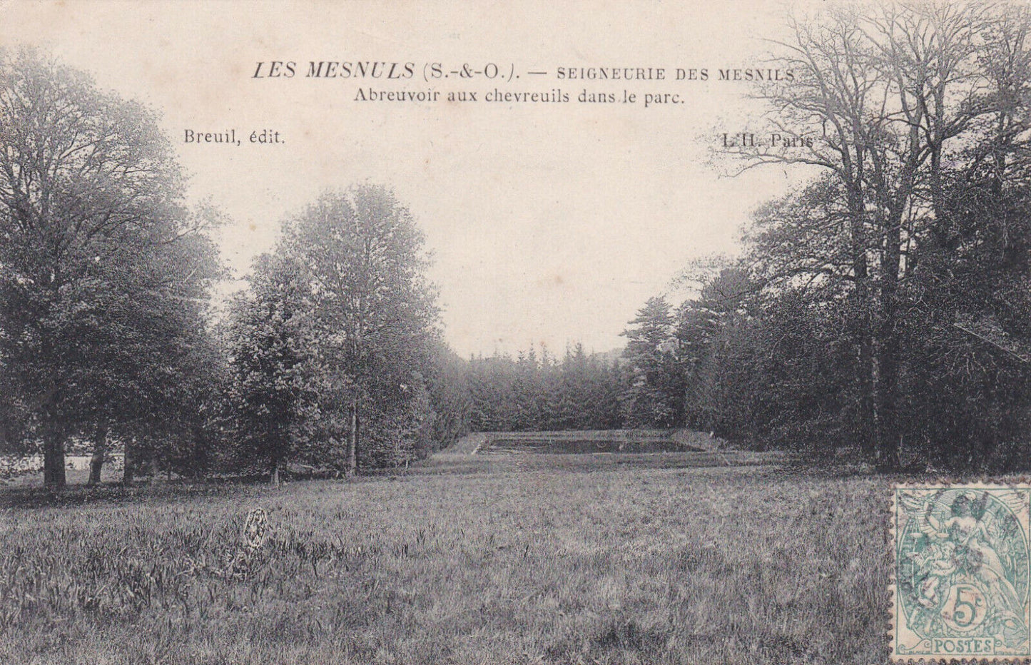 OLD POSTCARD CPA LES MESNULS SEIGNEURIE DES MESNILS DRINKING TROUGHT 