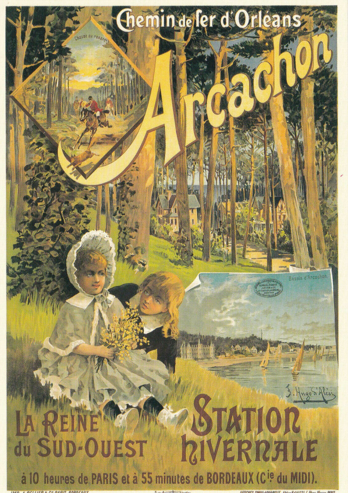 MODERN POSTCARD CPM CHEMIN DE FER D’ORLEANS ARCACHON / HUGO D’ALESI 