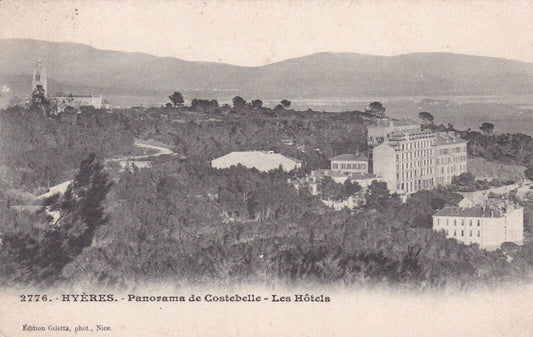 OLD POSTCARD CPA HYERES PANORAMA OF COSTEBELLE LES HOTELS 