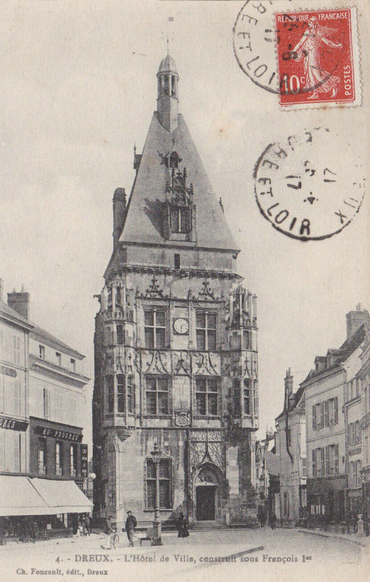 CARTE POSTALE ANCIENNE CPA DREUX L'HOTEL DE VILLE (1917)