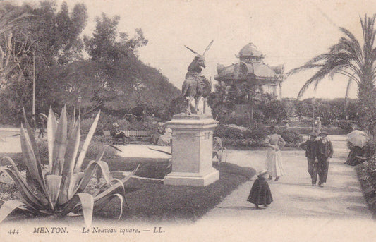 OLD POSTCARD CPA MENTON THE NEW SQUARE 