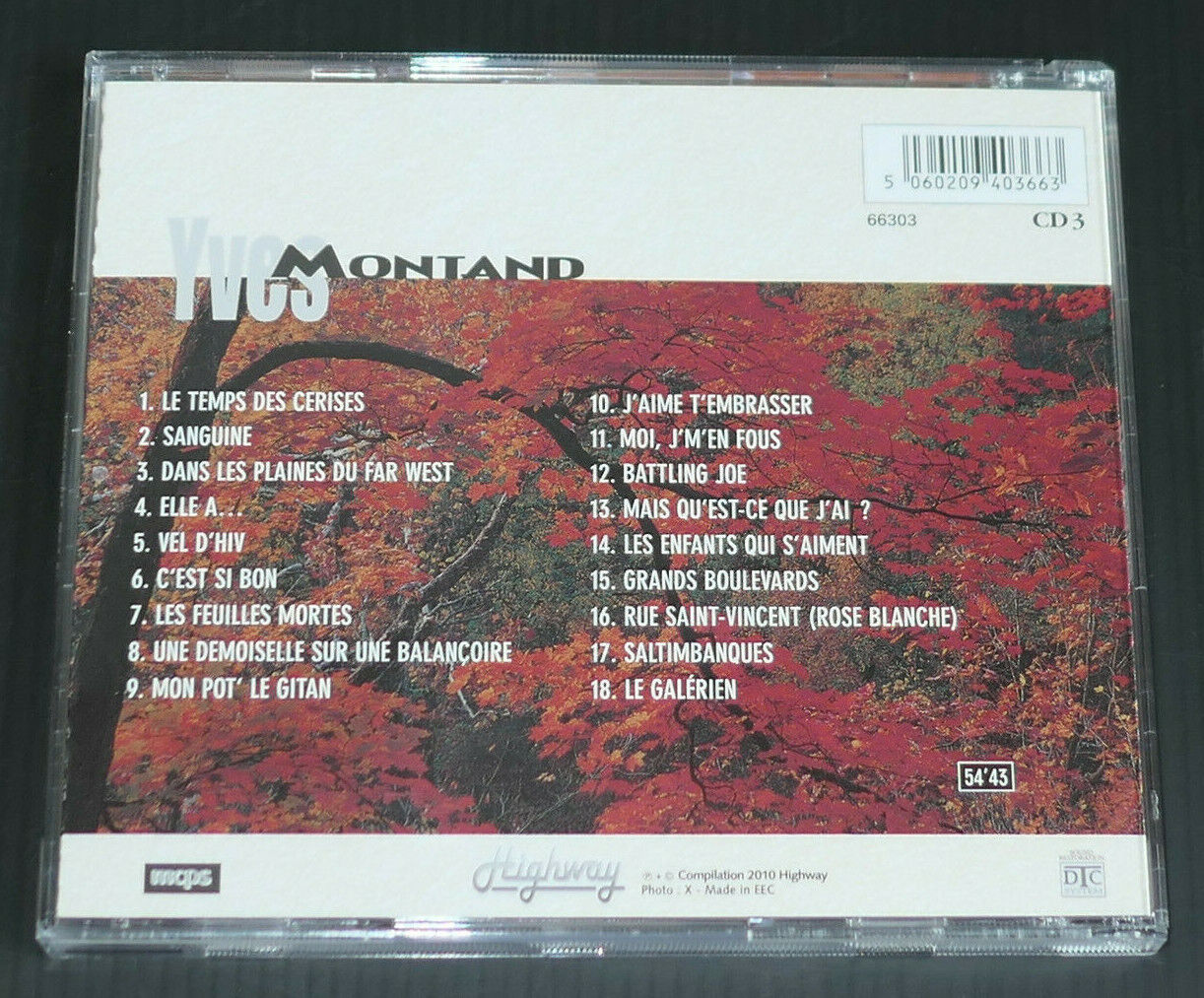 CD YVES MONTAND / COMPILATION 18 TITRES / 2010