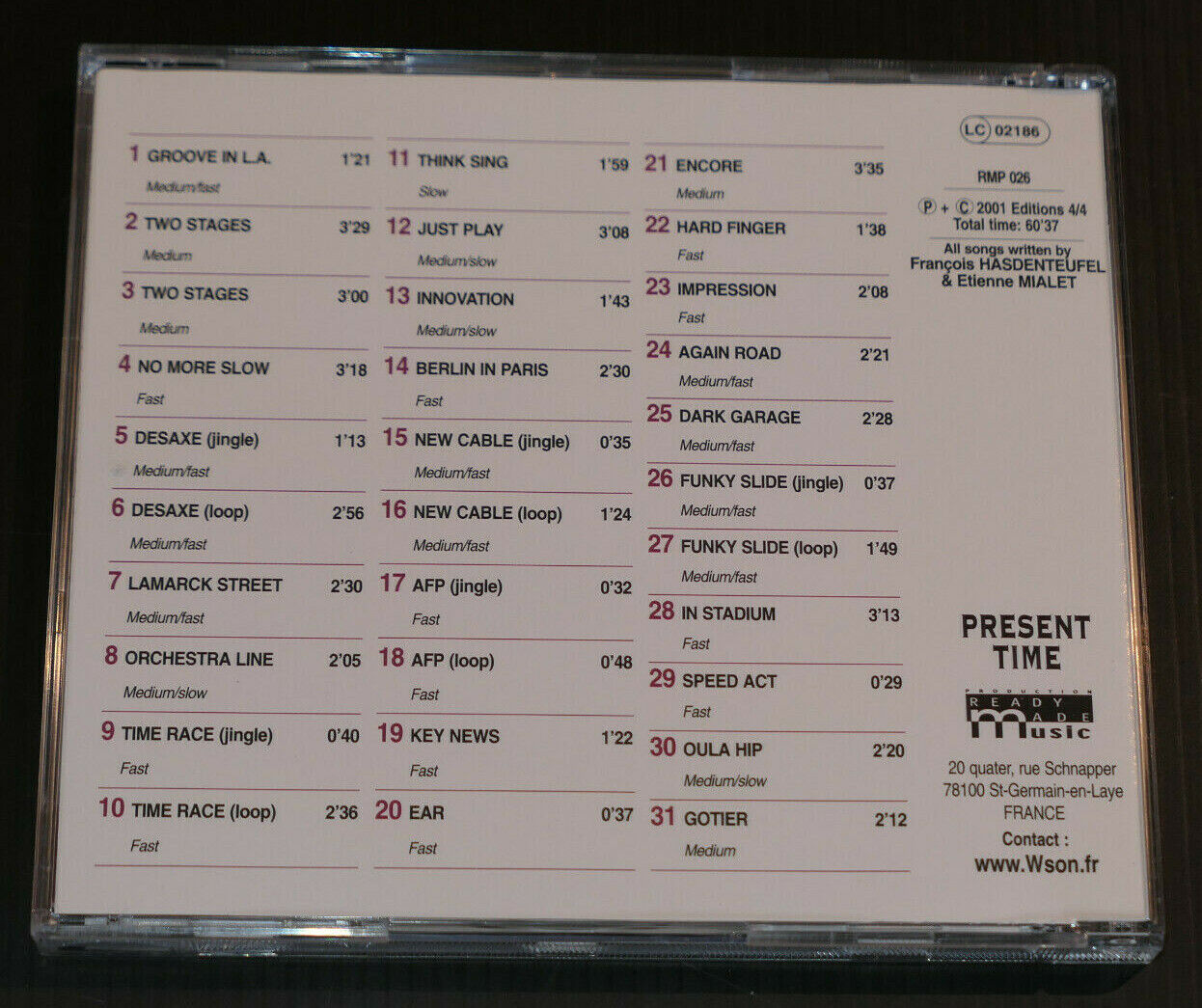 CD READY MADE MUSIC / PRESENT TIME / 2001
