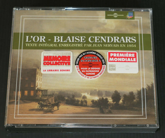 3CD BLAISE CENDRARS / L'OR / TEXTE INTEGRAL ENREGISTRE PAR JEAN SERVAIS EN 1954