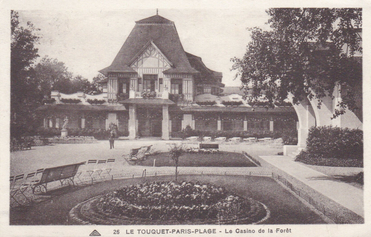 OLD POSTCARD CPA LE TOUQUET-PARIS-PLAGE THE FOREST CASINO 