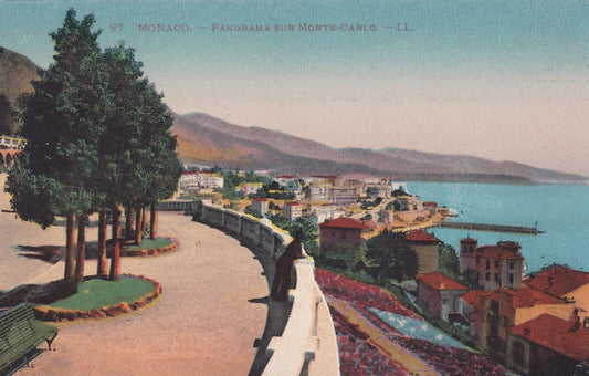 OLD POSTCARD CPA MONACO PANORAMA OF MONTE-CARLO 