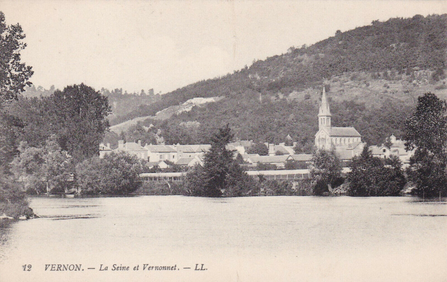 OLD POSTCARD CPA VERNON LA SEINE AND VERNONNET 