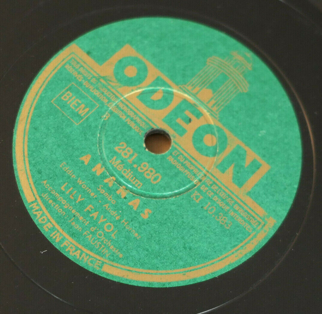 78T 78RPM LILY FAYOL / LA GAVOTTE DES BATONS BLANCS / ODEON 281980