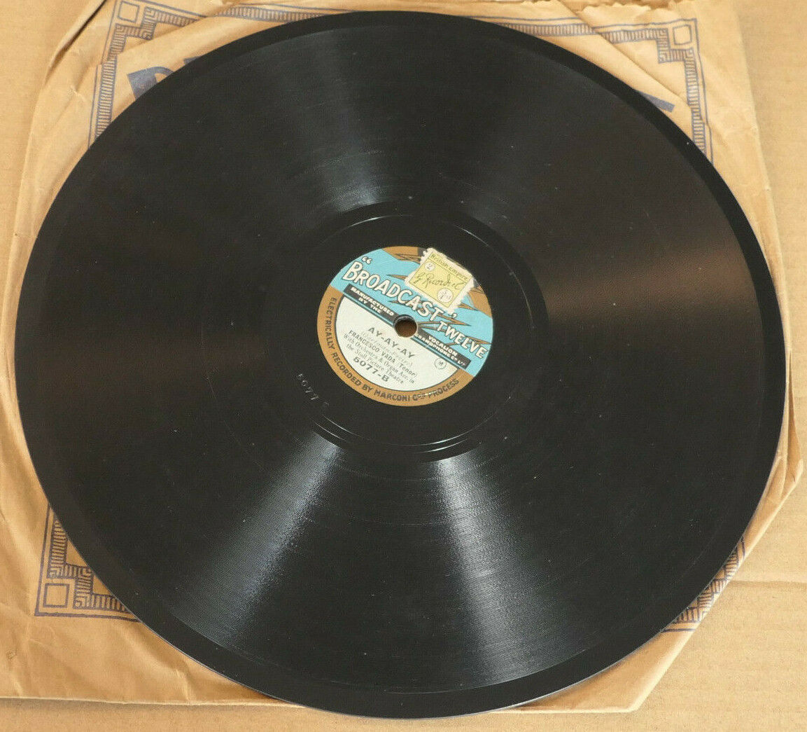 78T 78RPM FRANCESCO VADA / AY-AY-AY / BROADCAST TWELVE 5077 