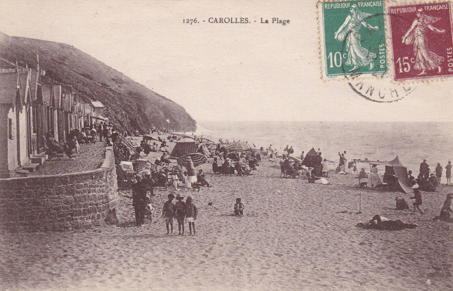 CARTE POSTALE ANCIENNE CPA CAROLLES LA PLAGE (1927)