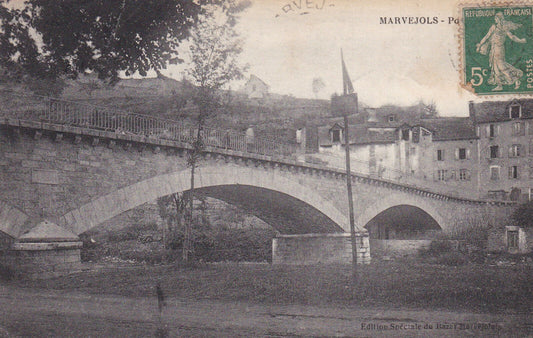CARTE POSTALE ANCIENNE CPA 48 MARJEVOLS PONT DE PEYRE (1918)