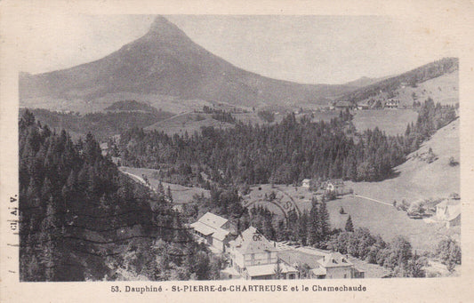 OLD POSTCARD CPA ST-PIERRE-DE-CHARTREUSE AND THE CHAMECHAUDE (1933) 