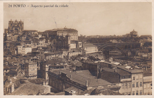 OLD POSTCARD CPA PORTO ASPECTO PARCIAL DA CIDADE (1926) 