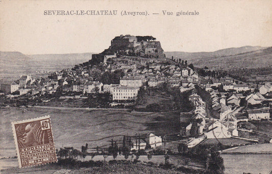 OLD POSTCARD CPA SEVERAC-LE-CHATEAU (AVEYRON) GENERAL VIEW (1931) 