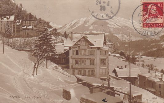 CARTE POSTALE ANCIENNE CPA LEYSIN LES HOTELS (1920)