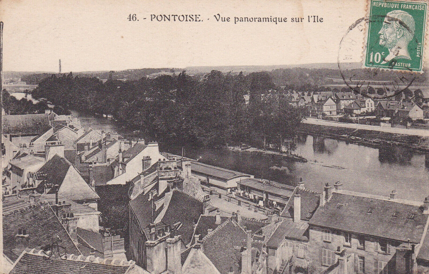 CARTE POSTALE ANCIENNE CPA PONTOISE VUE PANORAMIQUE SUR L'ILE