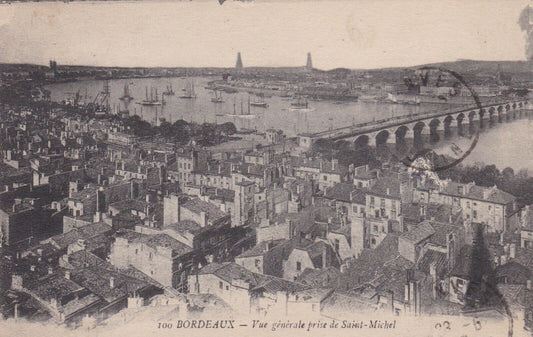 CARTE POSTALE ANCIENNE CPA BORDEAUX VUE GENERALE PRISE DE SAINT-MICHEL (1925)