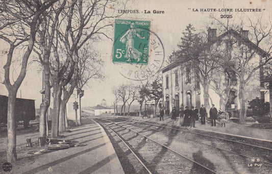 OLD POSTCARD CPA 43 LEMPDES LA GARE (1911) 