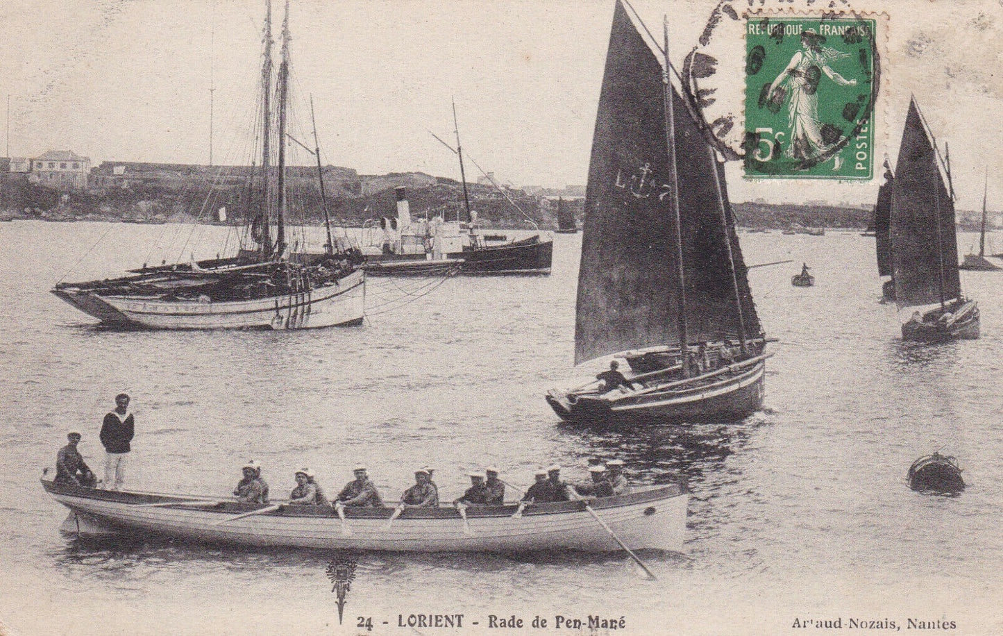 CARTE POSTALE ANCIENNE CPA LORIENT RADE DE PEN-MANE