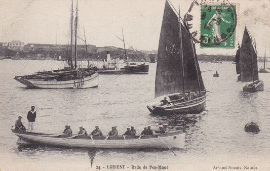 CARTE POSTALE ANCIENNE CPA LORIENT RADE DE PEN-MANE