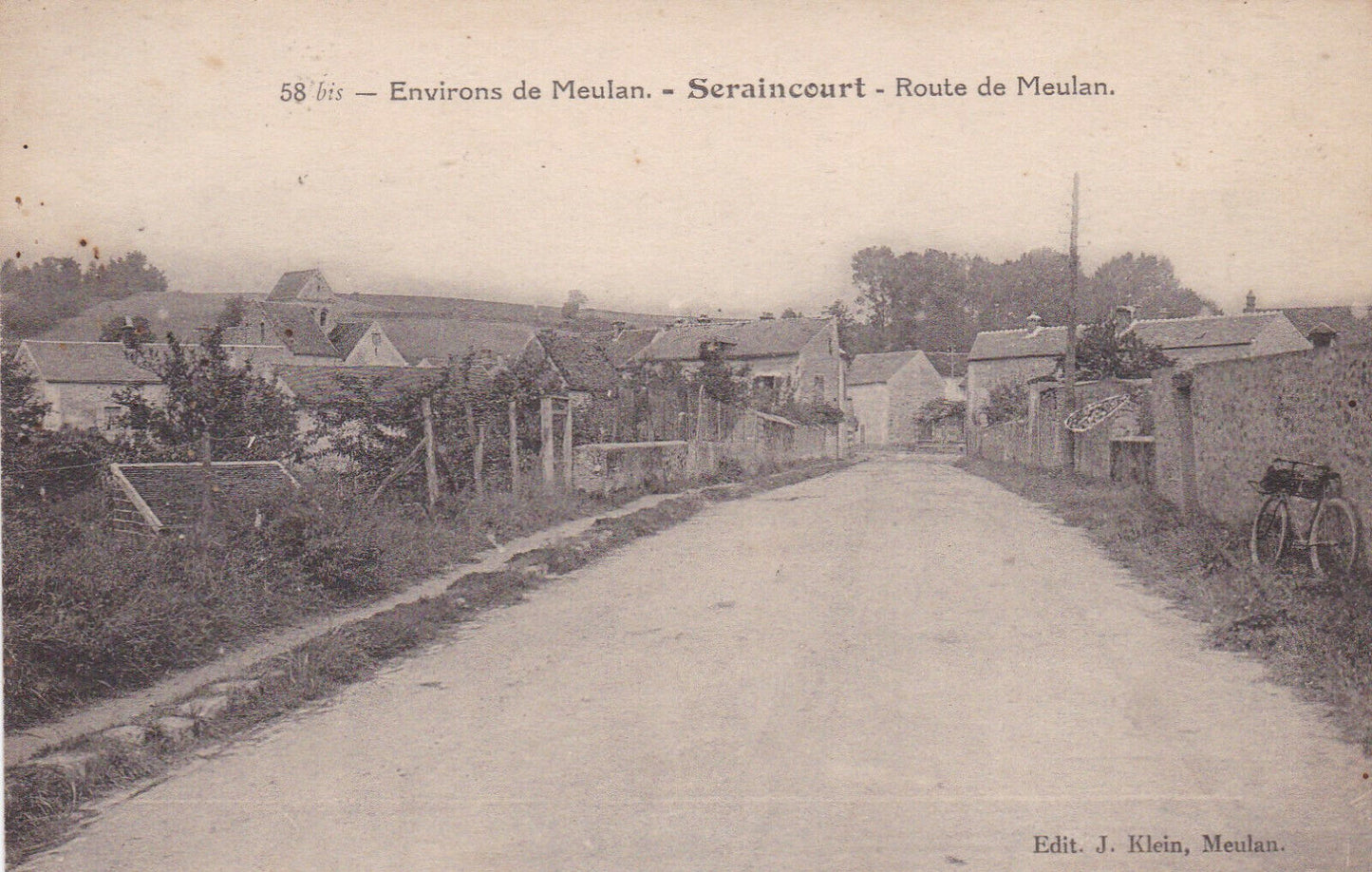 CARTE POSTALE ANCIENNE CPA ENVIRONS DE MEULAN SERAINCOURT ROUTE DE MEULAN (1925)