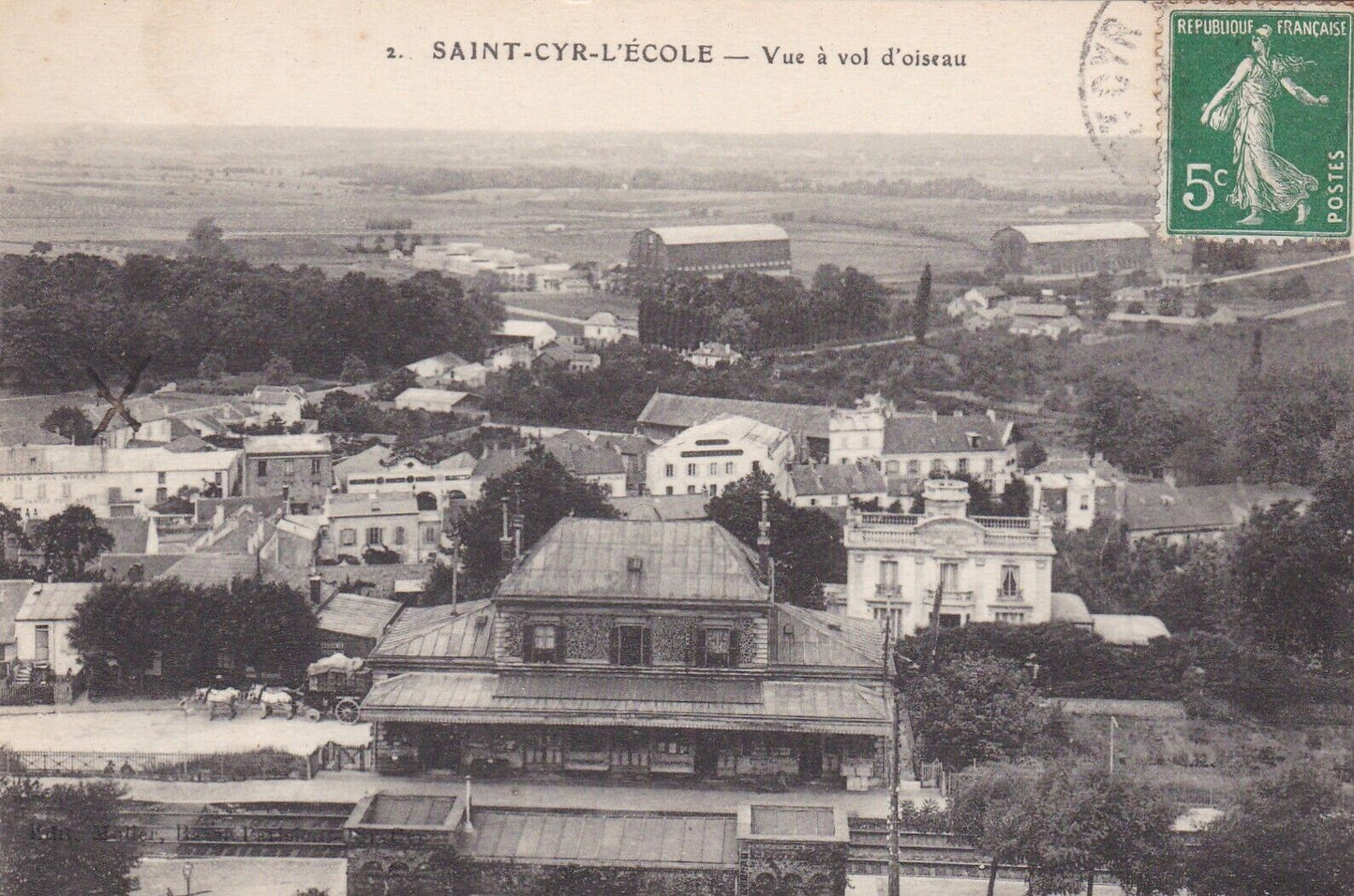 CARTE POSTALE ANCIENNE CPA SAINT-CYR-L'ECOLE VUE A VOL D'OISEAU