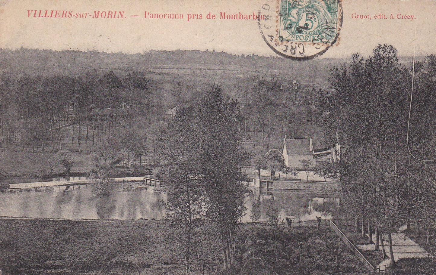 OLD POSTCARD CPA VILLIERS-SUR-MORIN PANORAMA TAKEN FROM MONTBARBIN (1907) 