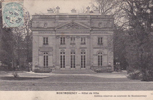 OLD POSTCARD CPA MONTMORENCY TOWN HALL (1906)