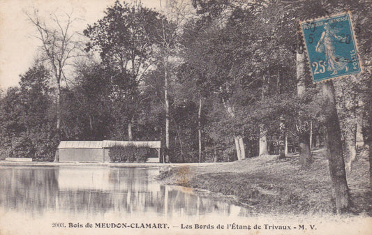CARTE POSTALE ANCIENNE CPA BOIS DE MEUDON-CLAMART LES BORDS DE L'ETANG (1920)