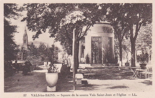 OLD POSTCARD CPA VALS-LES-BAINS SQUARE DE LA SOURCE VALS SAINT-JEAN... 